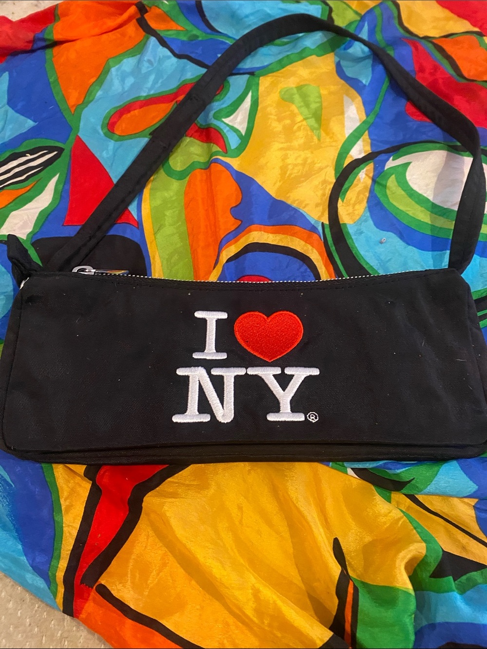 BAGGU Black 'I ♥ NY' Embroidered Shoulder Clutch Great gift 🎁